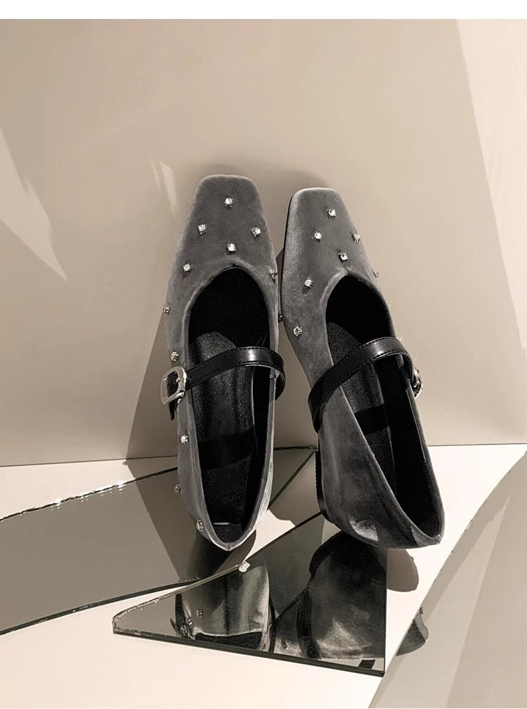 Damen Ballerinas Glamour Strass Schuhe Modern