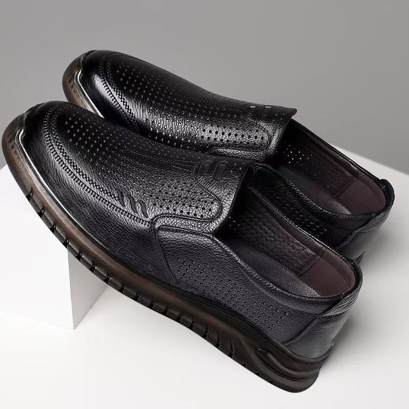 Herren Mokassinschuhe Leder atmungsaktiv Flexibel Bequem