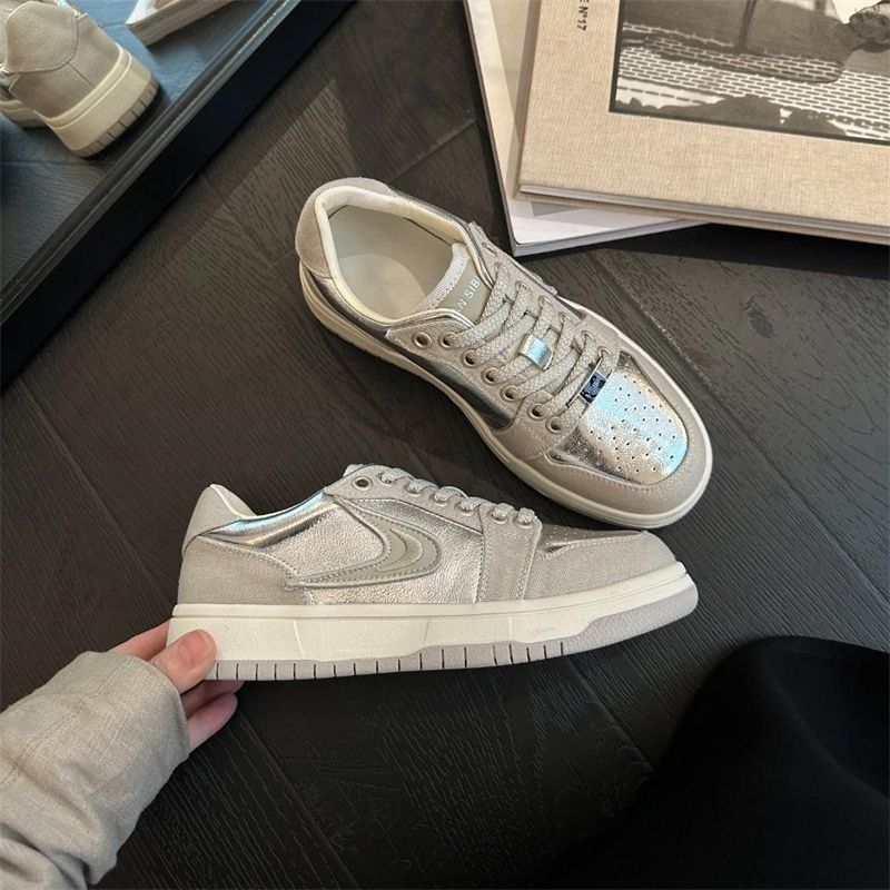 Damen Sneaker Glänzend Atmungsaktiv Trendy Schuhe