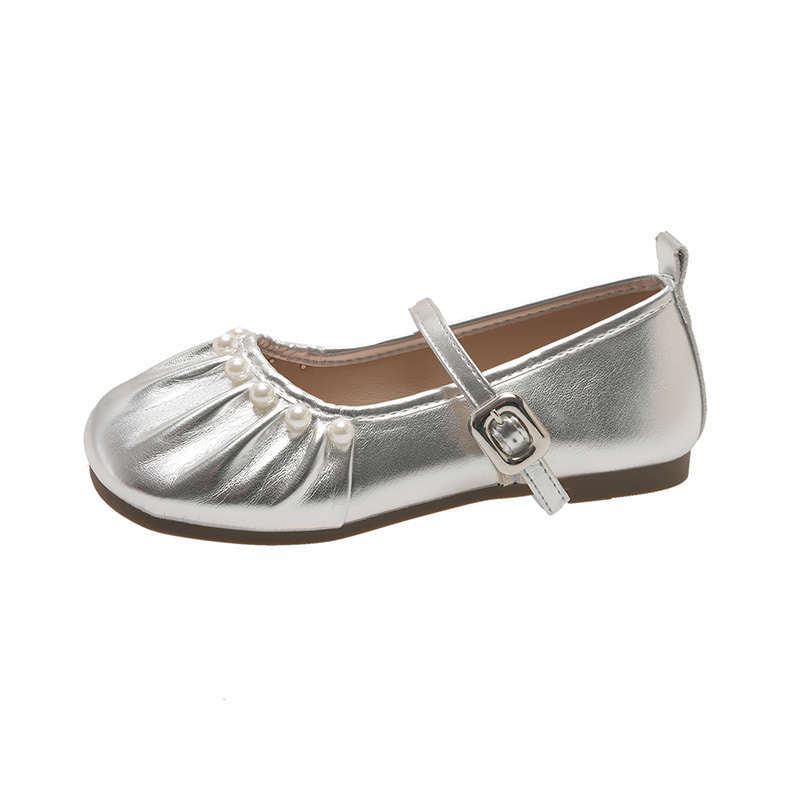 Damen Ballerinas Elegante Riemchen Schuhe Perlmutt Detail