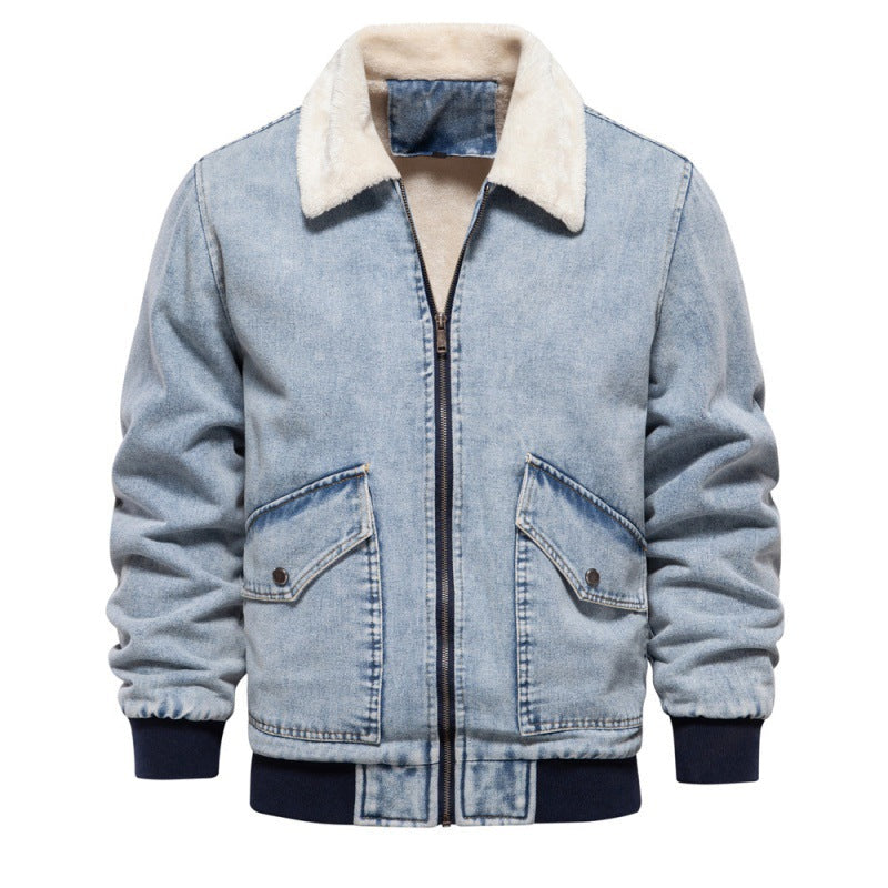 Herren Jeansjacke Fleece gefüttert Praktisch
