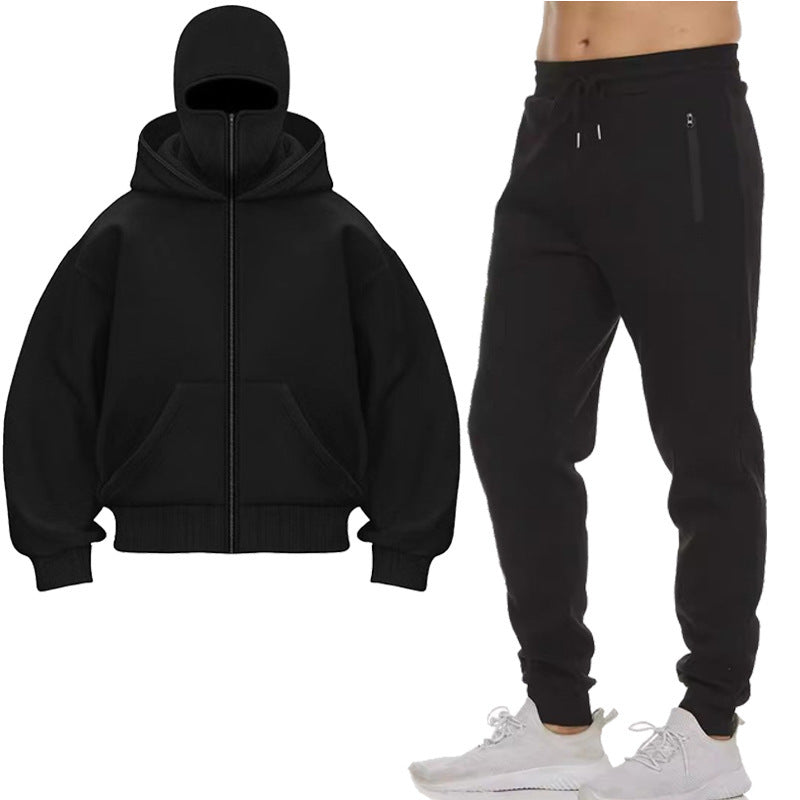 Herren Jogginganzug Kapuzenjacke Hochkragen Sportlich