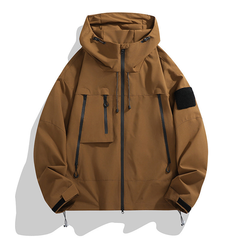 Herren Outdoor-Jacke Wasserdicht Funktionell Mit Kapuze