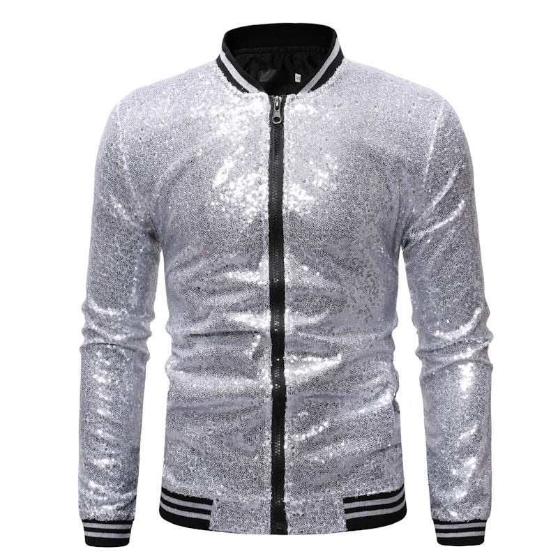 Herren Blazer Sportlich Glitzernd Mit Pailletten