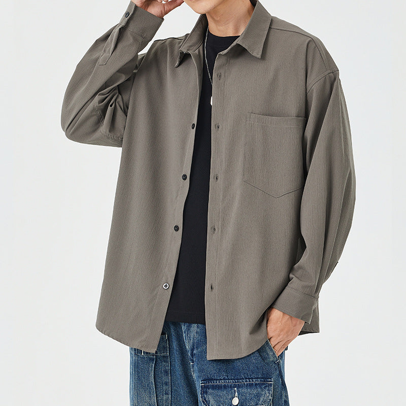 Herren Overshirt Lässig mit Brusttasche Modern
