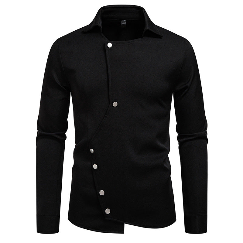Herren Hemd Asymmetrisch Modern Mit Knöpfen