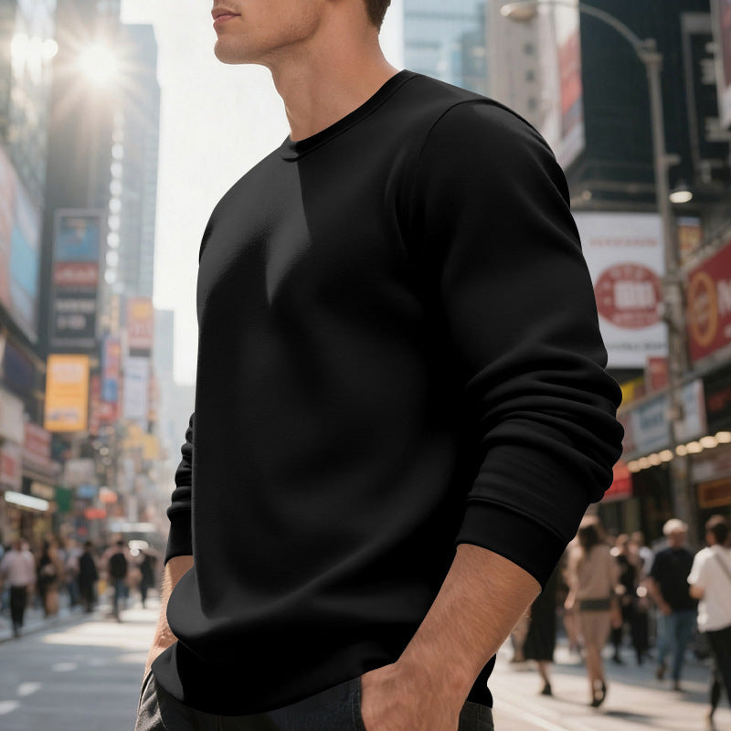 Herren Sweatpullover Rundhals Bequem Lässig Grau