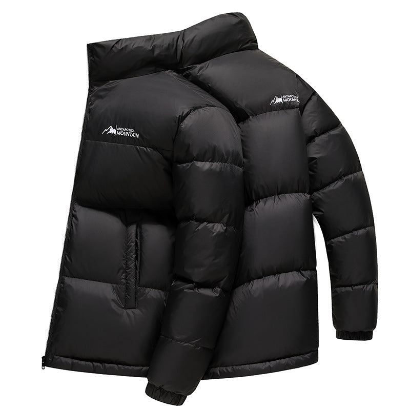 Herren Winterjacke Steppjacke Warm Isoliert Schwarz