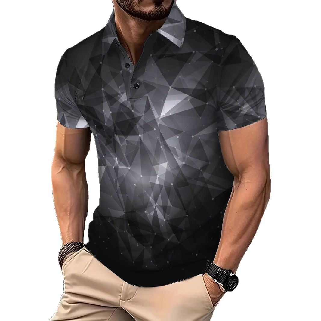 Herren Poloshirt Modern 3D Grafik Design Berlin