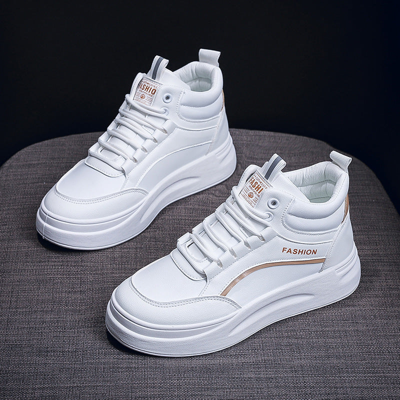 Damen Sneaker High-Top mit dicke Sohle und weicher Innensohle Modisch