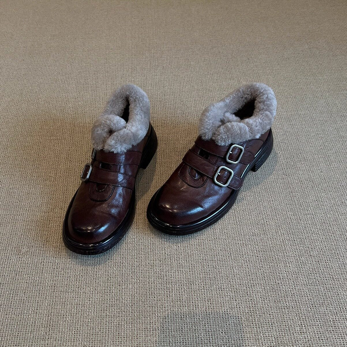 Damen Stiefeletten Warm Gefüttert Schnürsenkel Modisch Schwarz