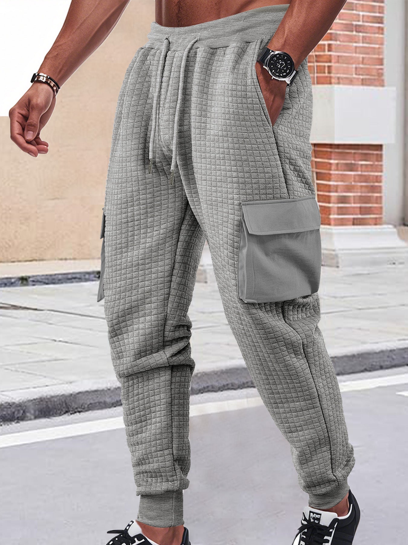 Herren Jogginghose Cargo Modern atmungsaktiv Schwarz