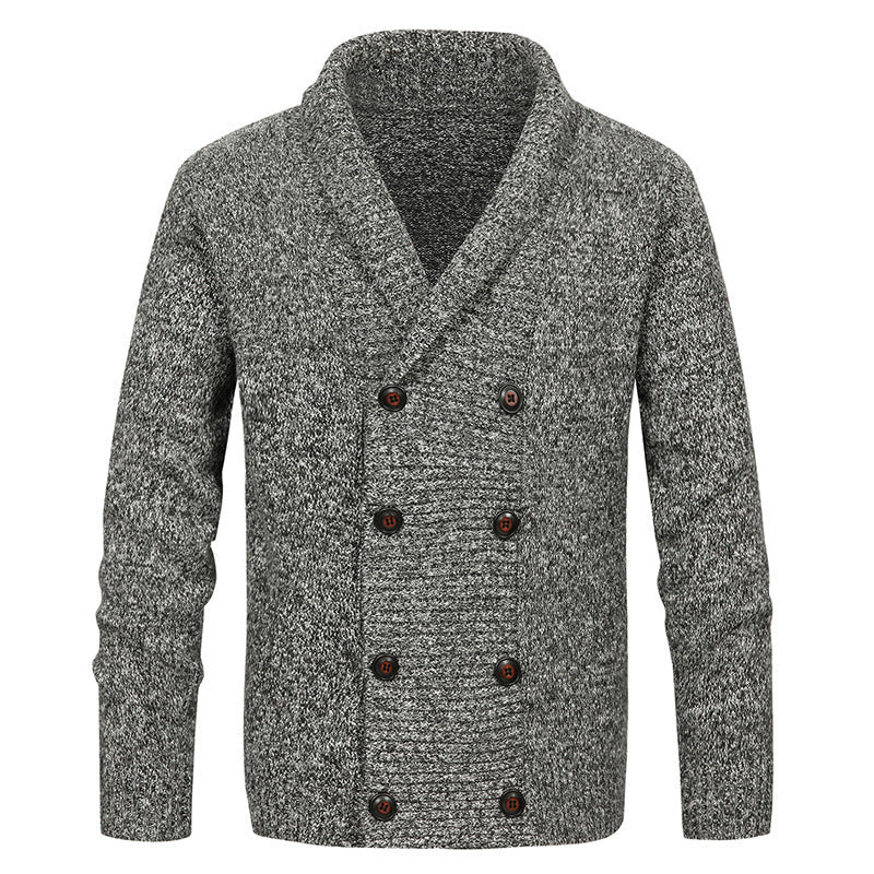 Herren Strickjacke Modern Mit Knöpfen Großes Revers