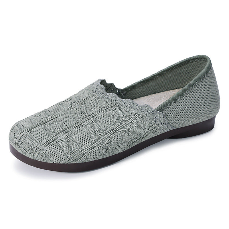 Ballerinas Damen atmungsaktiv Bequem Strick Schuhe
