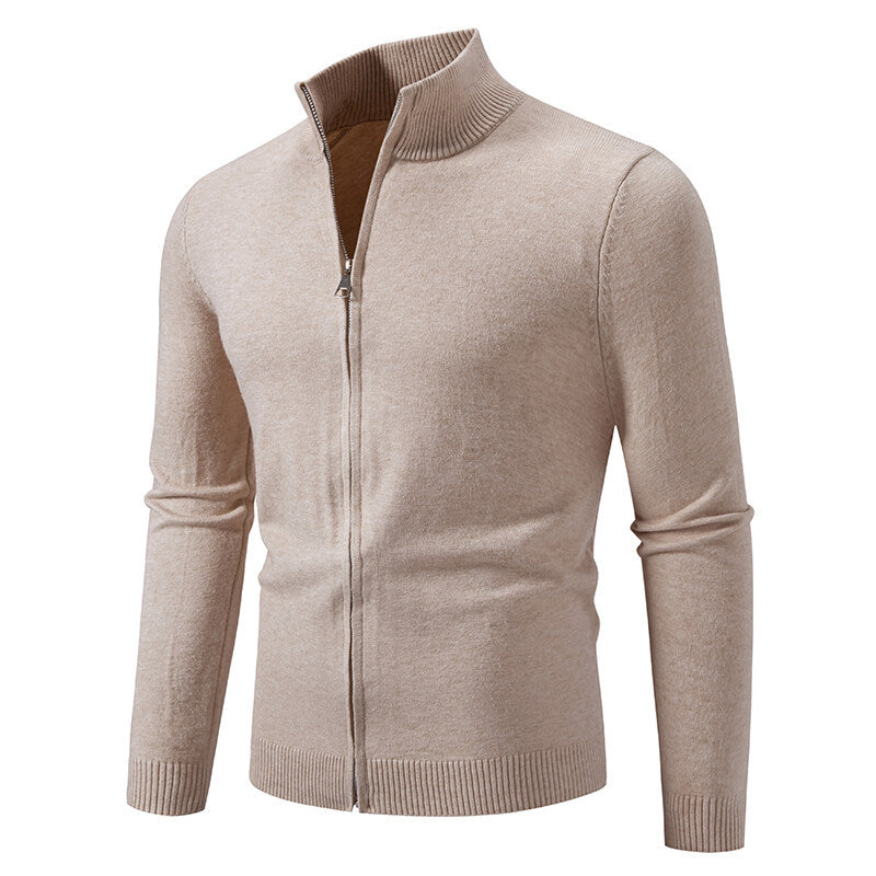 Strickpullover Herren Modern mit Reißverschluss Hochkragen