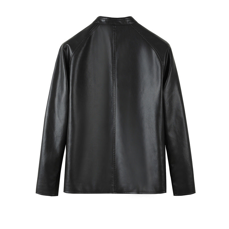 Herren Lederjacke Slim Fit Modern mit Taschen