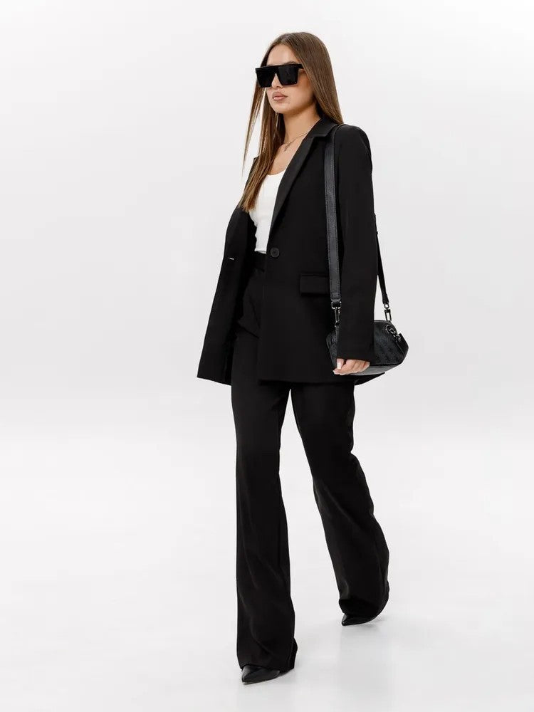 Damen Blazer Anzug mit High-Waist Hose