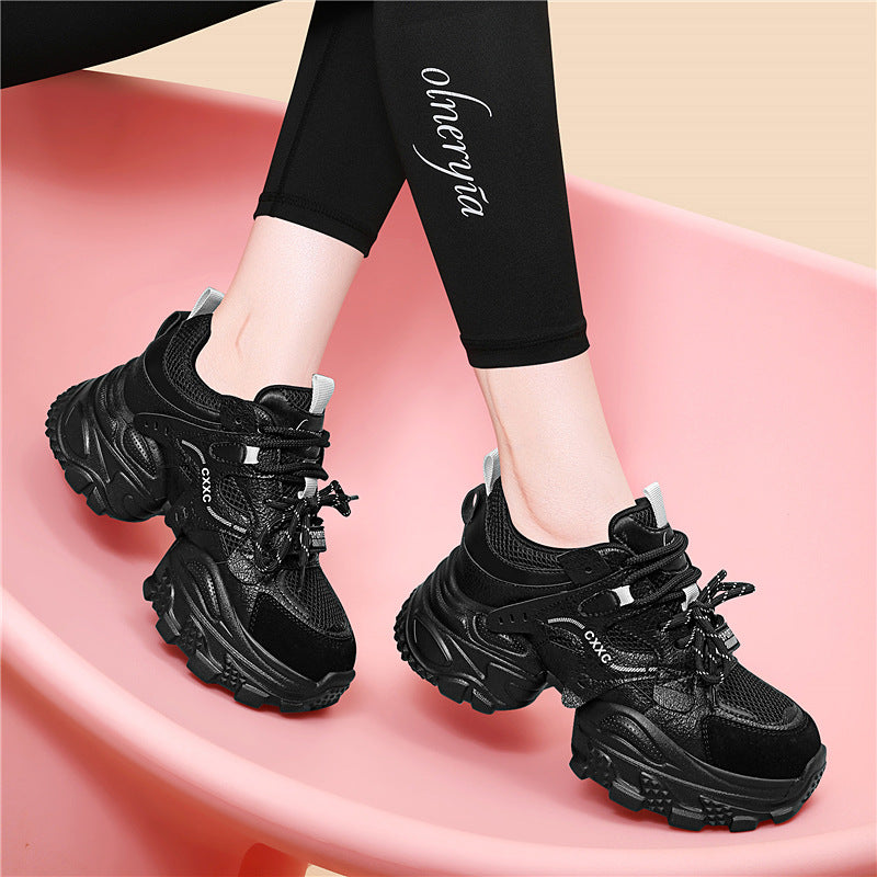 Damen Sneaker Sportlich Chunky Weiche Laufsohlen