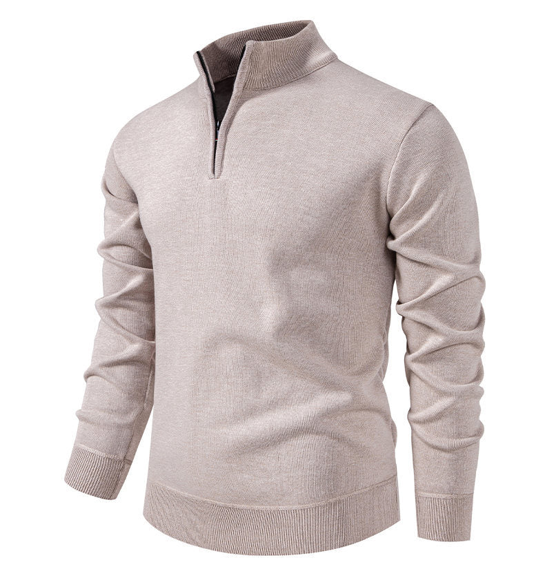 Herren Strickpullover Kurzarm mit Reißverschluss