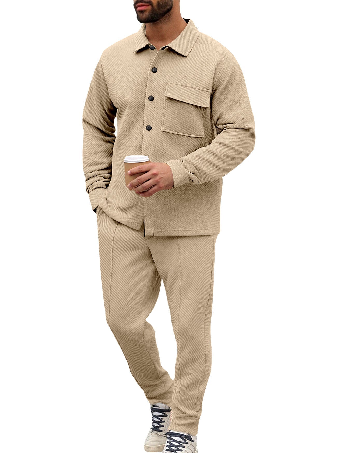 Herren Freizeitanzug Lässig Mit Taschen Modern