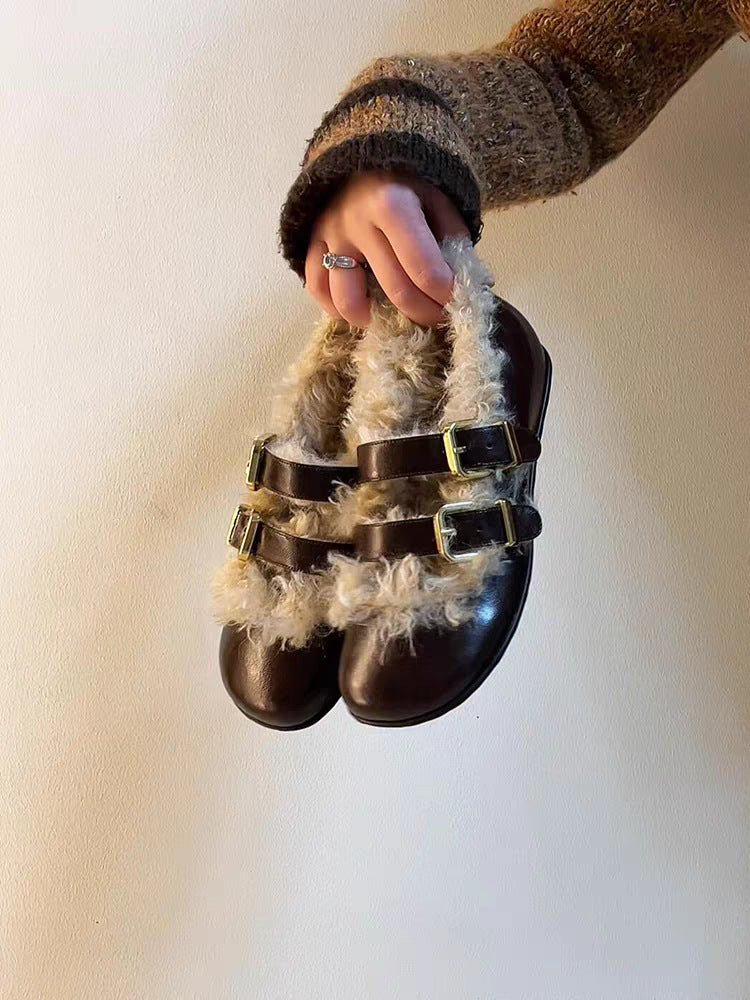Damen Clogs Bequem Kuschelig mit verstellbaren Riemen
