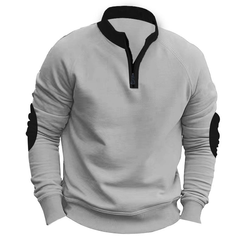 Herren Kapuzenpullover Sportlich mit Reißverschluss und Kontraststreifen