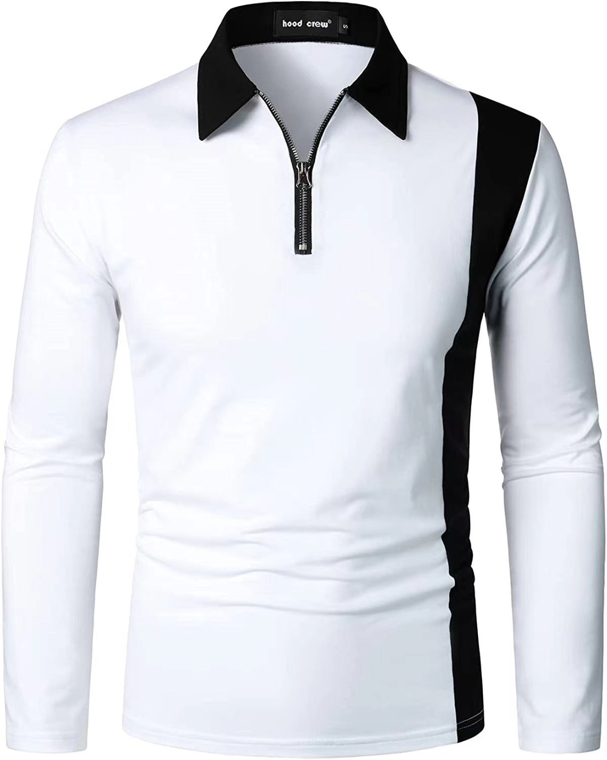 Herren Langarmshirt Sportlich Modern Farbkontrast