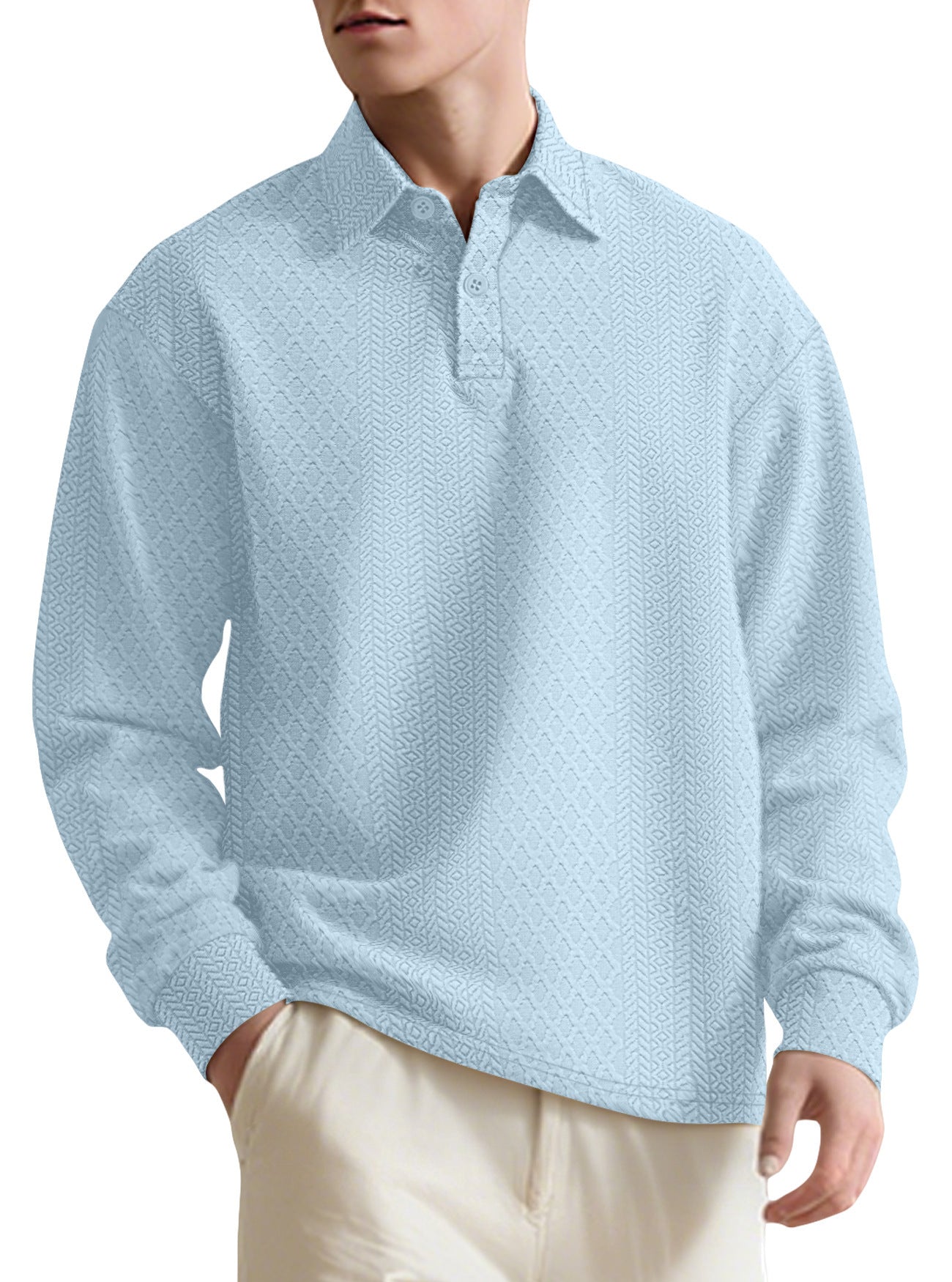 Herren Langarmhemd Modern Strukturiert Elegantes Design