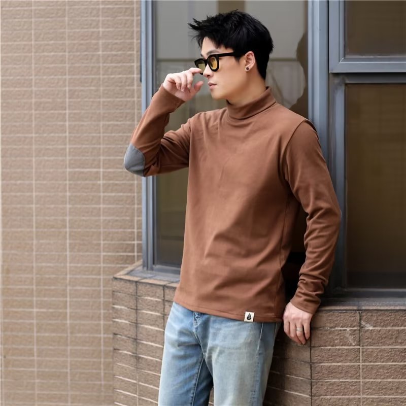 Herren Pullover Weich Hochkragen Modern