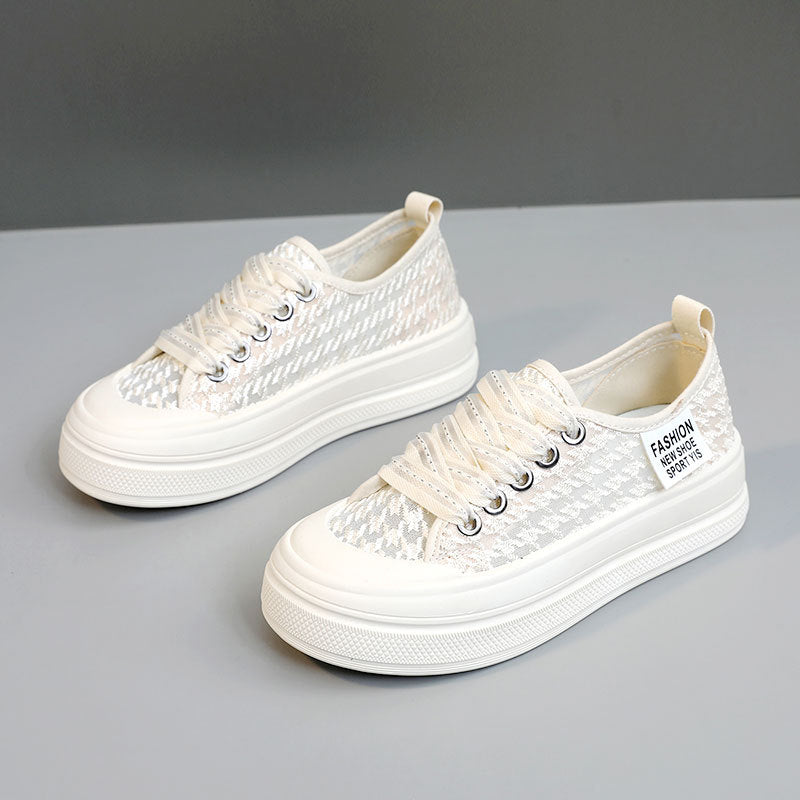 Damen Plateausneaker atmungsaktiv Mesh rutschfest Modern