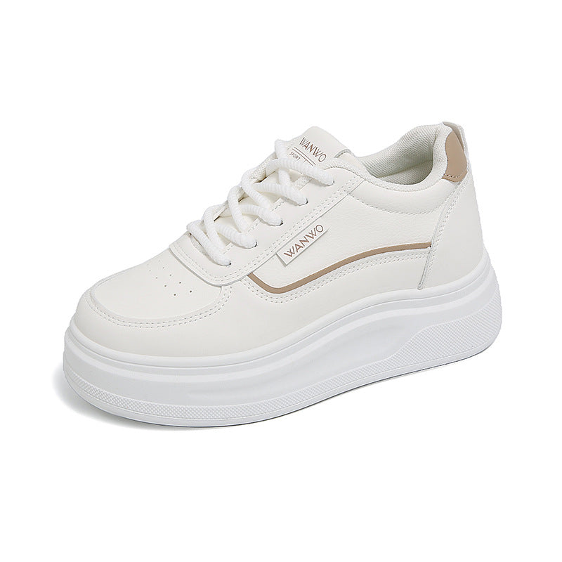 Damen Plateau Sneaker Hoch Glatt Elastisch