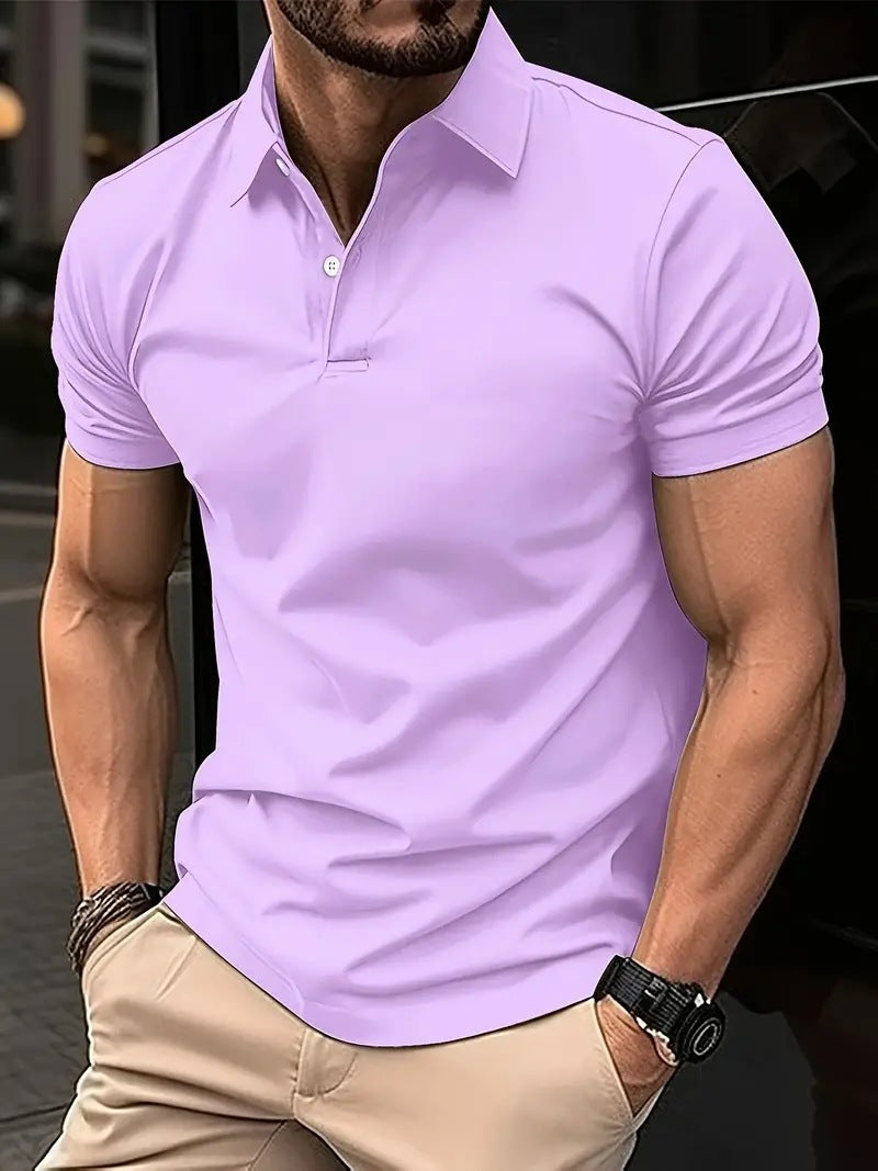 Herren Polohemd Slim Fit Atmungsaktiv Modern