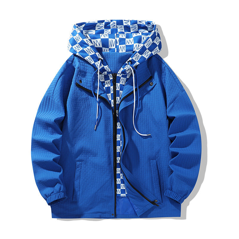 Herren Outdoorjacke atmungsaktiv verstellbares Kapuzen-Design