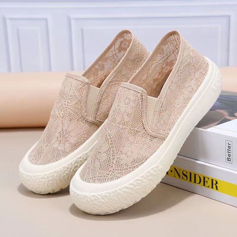 Damen Sneaker Leicht Atmungsaktiv Spitze Schuhe