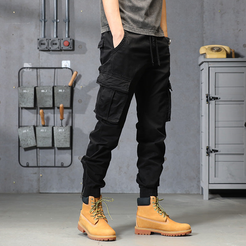 Herren Cargo-Hosen Elastischer Bund Bequem Grün
