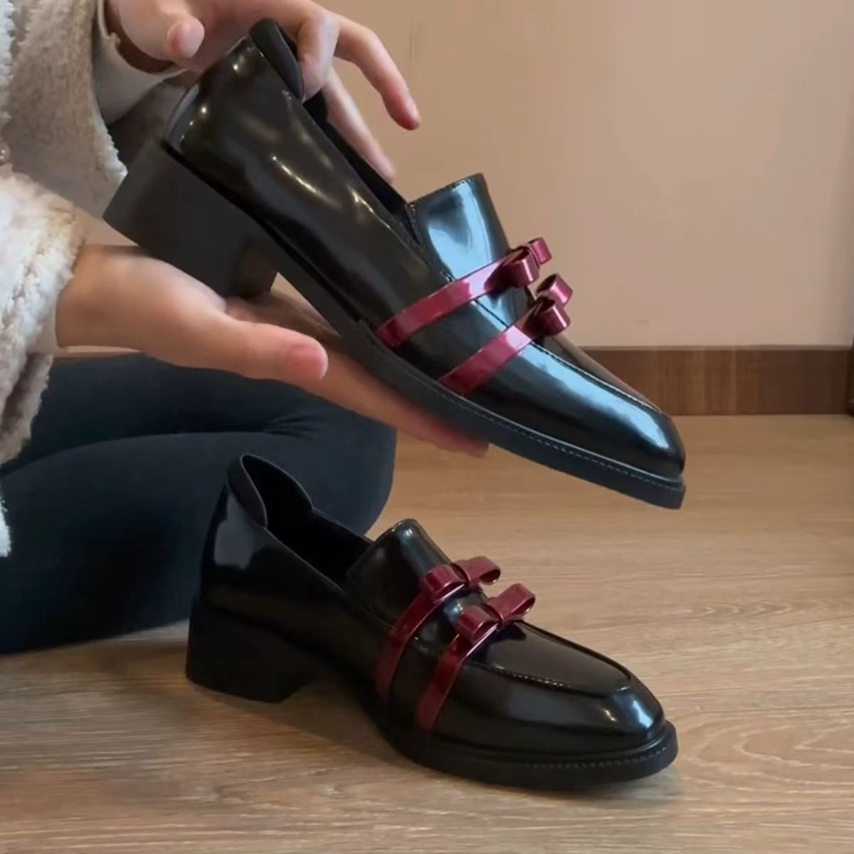 Damen Ballerinas Elegante Lack Schuhe Komfort