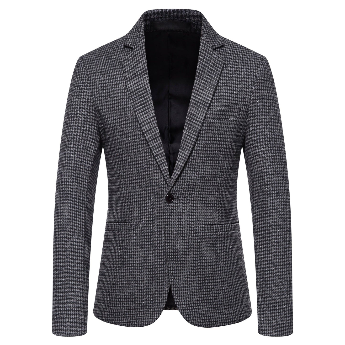 Herren Blazer Modern Schachbrettmuster Elegant Slimfit