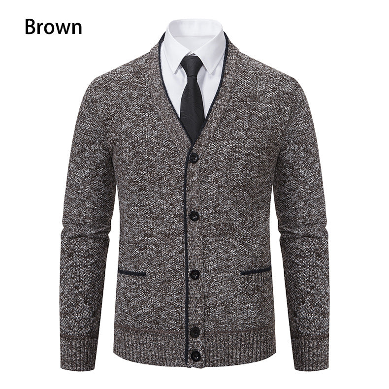 Herren Strickjacke V-Ausschnitt Elegante Details Modern