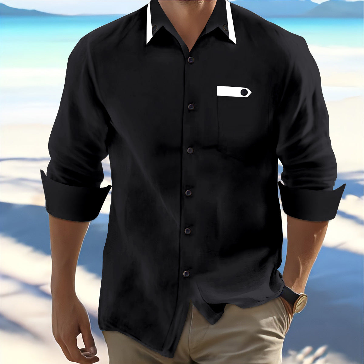 Herren Hemd Button-Down Freizeit Modern