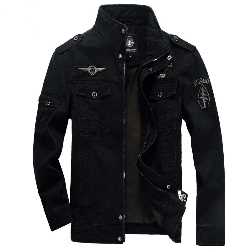 Männer Freizeitjacke Militärstil Stehkragen Taschen