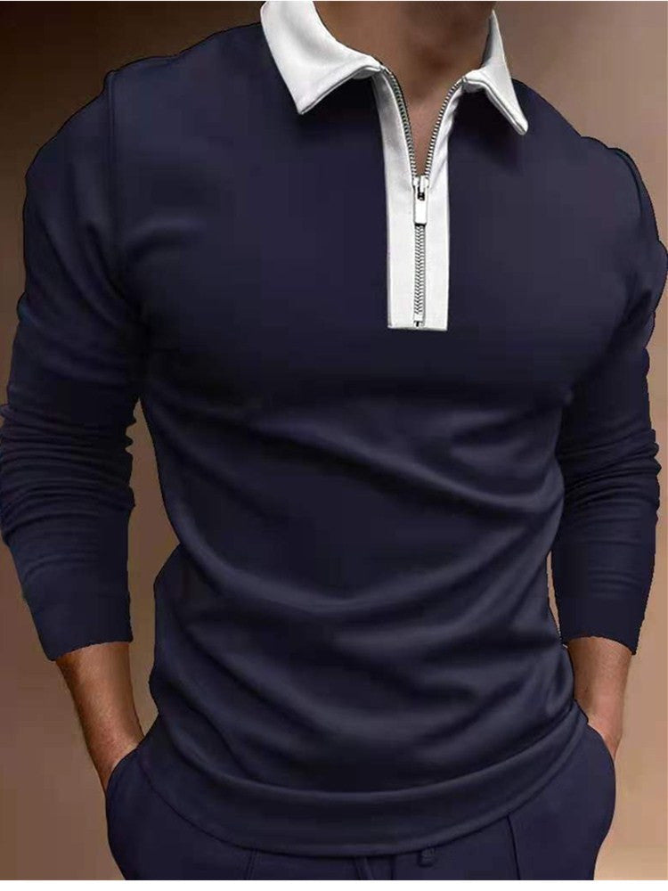 Herren Sweatshirt Stehkragen Modern Reißverschluss