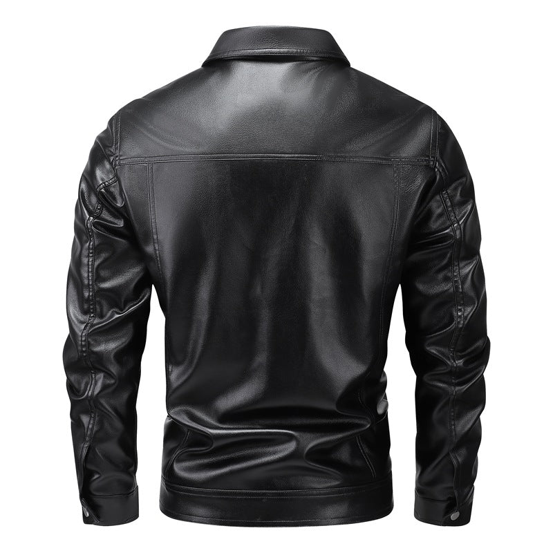 Herren Lederjacke Modern mit Taschen und schmalen Schnitt