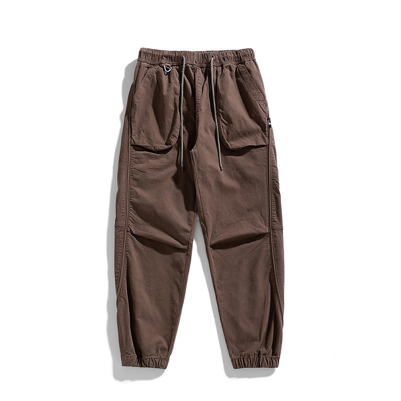 Herren Jogginghose Bequem Elastisch Cargo Schwarz