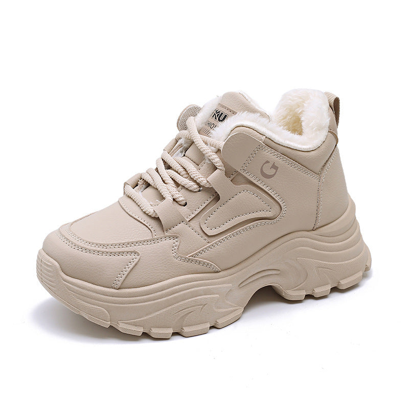 Damen High-Top Sneaker Winterlich Weich Fleece Innenleben