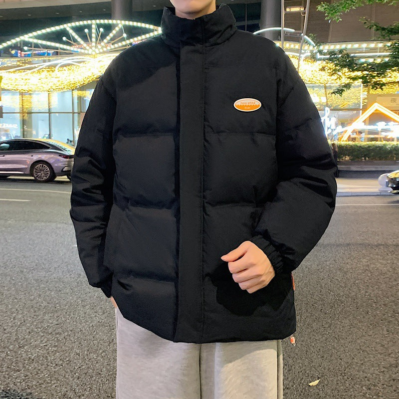 Herren Steppjacke Verstellbare Kapuze Warm Geplüsst