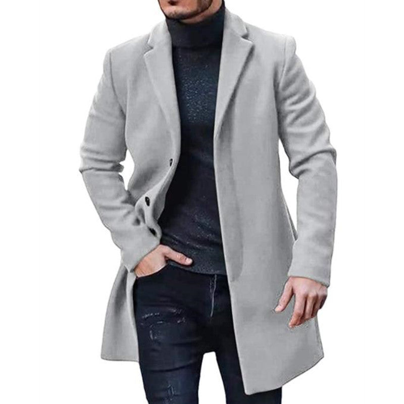 Herren Langmantel Modern Eleganter Mantel mit Taschen