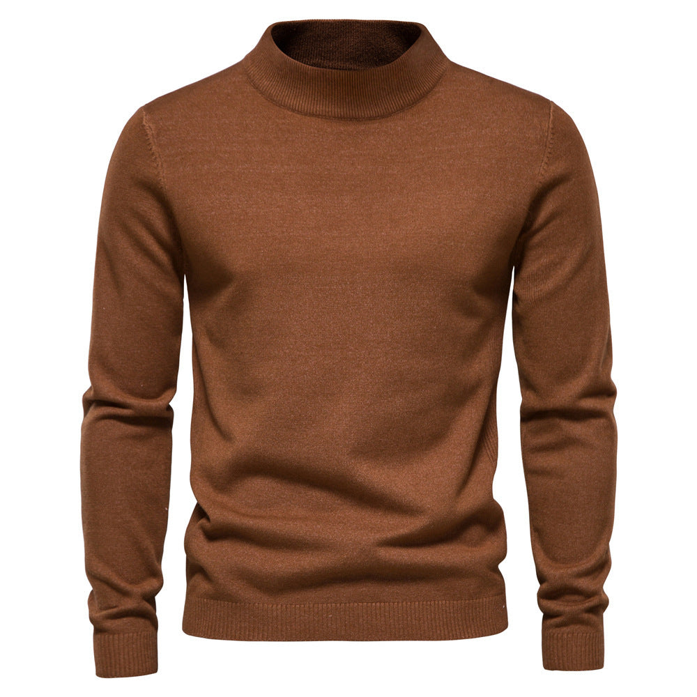 Herren Rollkragenpullover aus Merinowolle Elegent Schwarz