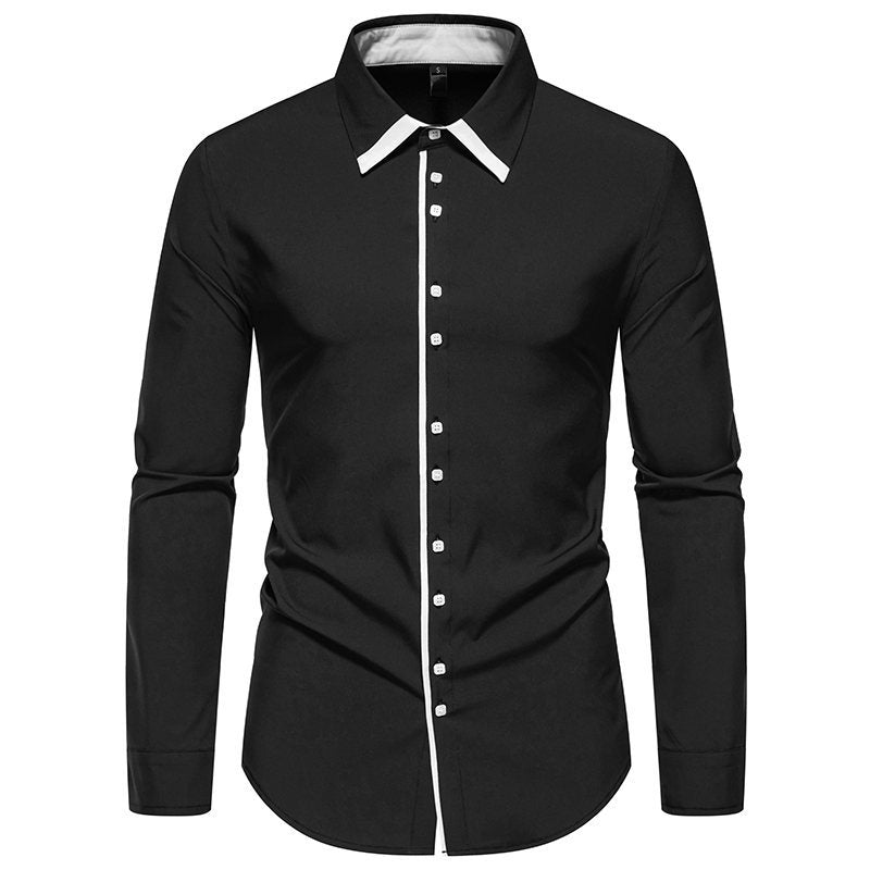Herren Slimfit Hemd mit Kontrastkragen und Hochwertigem Stoff