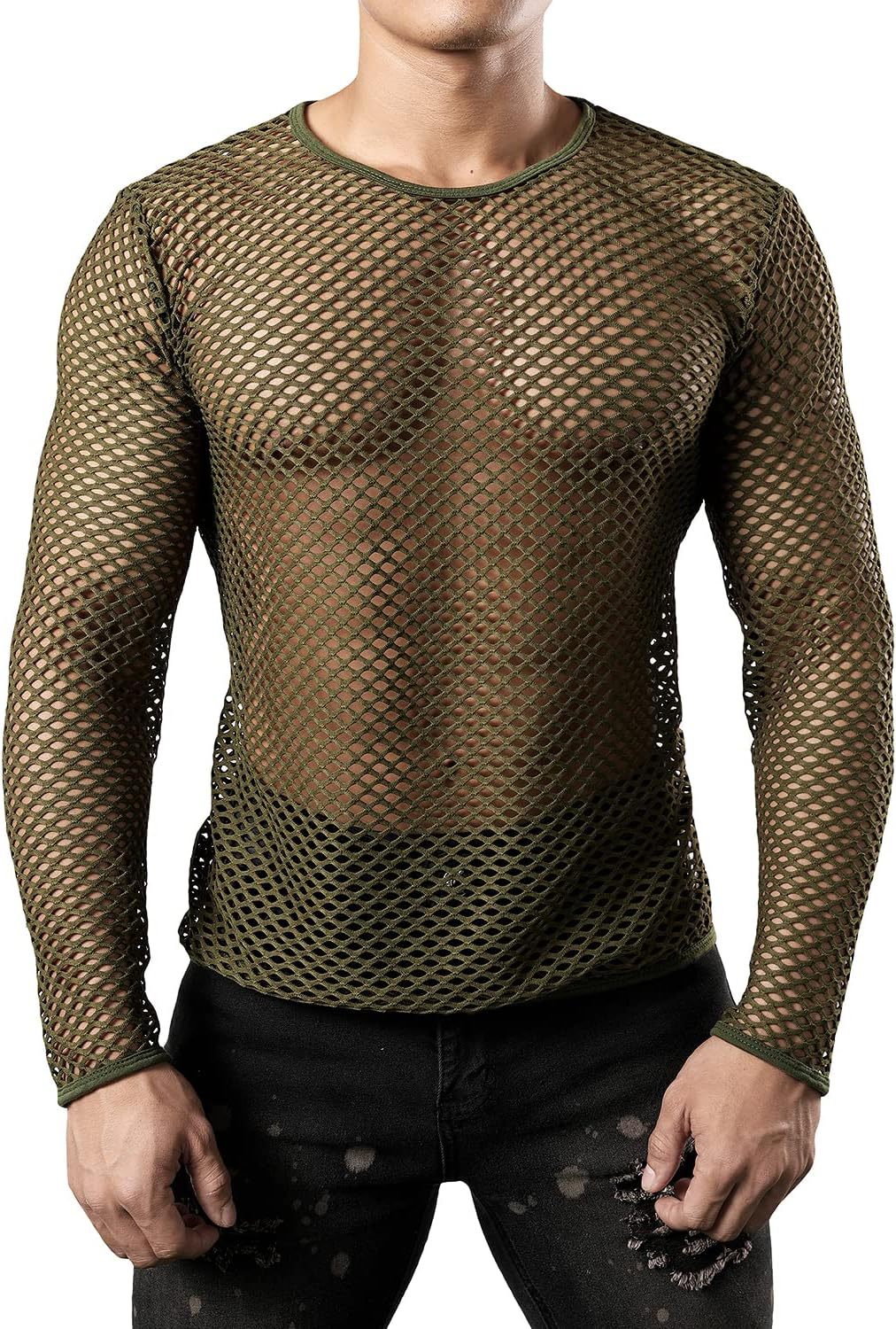 Herren Oberteil Langarm Netztop Modern