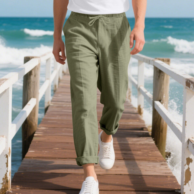 Herren Strandhose Bequem Verstellbar mit Kordelzug